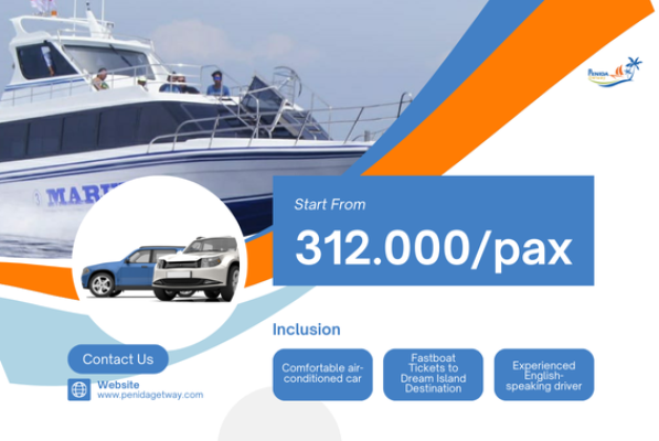 Airport Pick Up Service to Sanur Harbour + Fastboat Tickets to Dream Island Destination