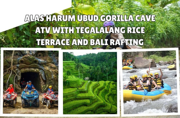 Alas Harum Ubud Gorilla Cave ATV with Tegalalang Rice Terrace and Bali Rafting