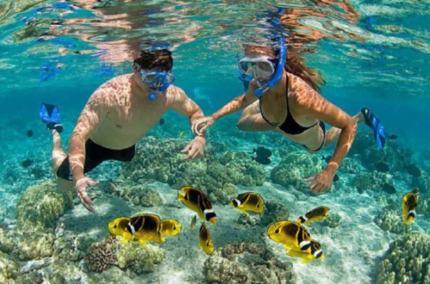 Bali Snorkeling Tour at Blue Lagoon Beach and Waterfall