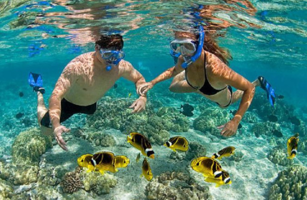 Bali Snorkeling Tour at Blue Lagoon Beach and Waterfall