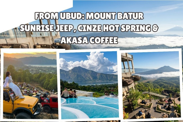 From Ubud: Mount Batur Sunrise Jeep, Cinze Hot Spring & Akasa Coffee