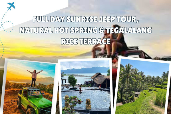 Full Day Sunrise Jeep Tour, Natural Hot Spring & Tegalalang Rice Terrace