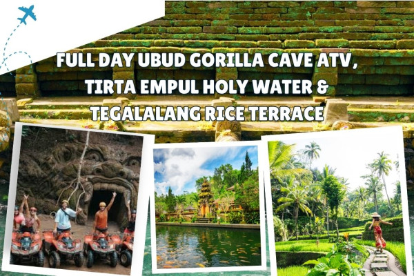 Full Day Ubud Gorilla Cave ATV, Tirta Empul Holy Water & Tegalalang Rice Terrace