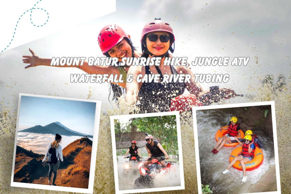 Mount Batur Sunrise Hike, Ubud ATV Waterfall & Cave River Tubing