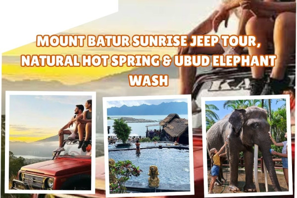 Mount batur: Sunrise Jeep Tour, Hot spring, Ubud Elephant Wash