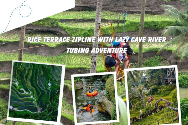 Rice Terrace Zipline with Lazy Cave River Tubing Adventure