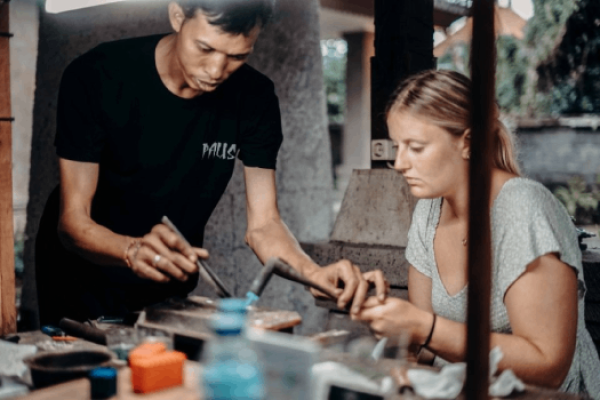 Silver Jewelry Making Class, Monkey Forest, Temple and Waterfall