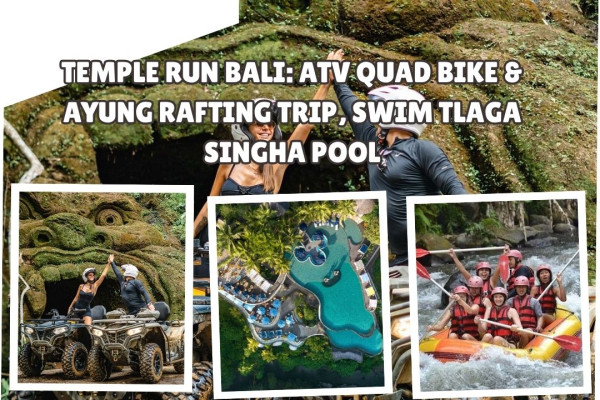 Temple Run Bali: ATV Quad Bike & Ayung Rafting Trip, Swim Tlaga Singha Pool