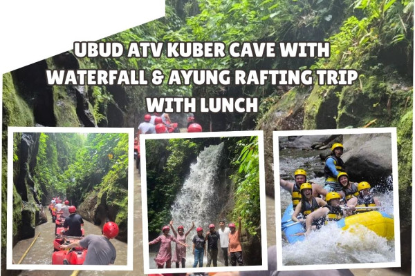 Ubud ATV Kuber Cave with Waterfall & Ayung Rafting Trip with Lunch